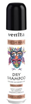 Venita VOLUME DRY Shampoo Naturale Shampoo Secco - Uomini e Donne - CAPELLI SCURI e MARRONI senza SLS e Parabeni - SPRAY 75ml
