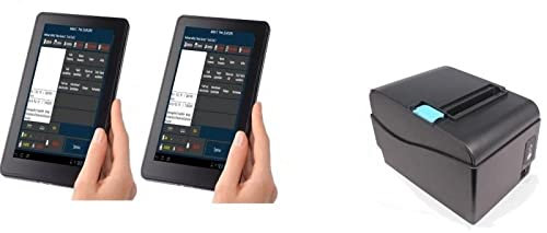 Mobiles Kassensystem Gastronomie mit 2x Kellnerterminal – POS Kasse mit Bondrucker – ohne monatliche Gebühren – TSE-konform – für Restaurant, Café & Bar – BLITZKASSE