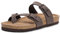 FITORY Women's Slide Sandals with Soft Cork Footbed, Comfort Arch Support Flat Sandals for Summer Brownish Yellow Size 6.5