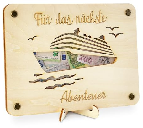 TAKULA Geburtstag Spardose 20x15cm Holz Geldgeschenk für Geburtstage | Aus Holz gefertigt. Nutzbar als Geldgeschenk zur Feier, als Tischdekoration oder zur langfristigen Geldaufbewahrung.