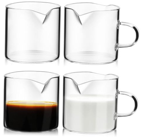 Cabilock Mini Brocca Per 4 Bicchierini Da Espresso Brocca Per Panna in Piccola Brocca Per Caffè E Tè Elegante E Compatta Per L'uso in Cucina