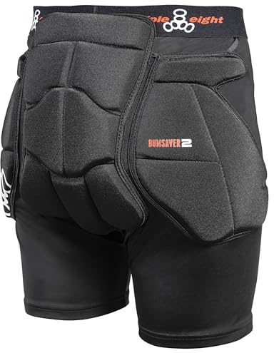 Triple Eight Bumsaver Padded Shorts for Skateboarding, Rollerskating, Roller Derby, Inline Skating, Snowboarding and Skiing