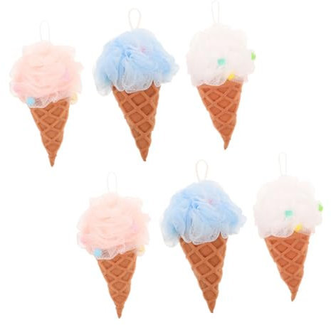 FOMIYES 6stücke Badeschwämme Mit Peeling-funktion Eiscreme-körperschwamm Wiederverwendbar Duschzubehör Für Damen Und Herren Aus Weichem Pe-material Sanfte Körperreinigung