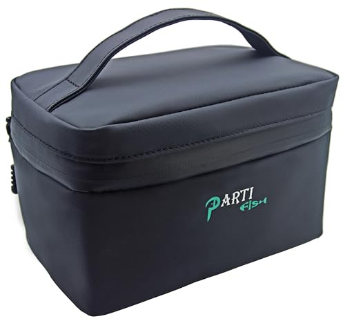 Parti Fish Bolsa Isotermica Mujer Hombre, 3L Mini Bolsa Termica Porta Alimentos Lonchera Termica, Multiusos Bolsa Nevera de Hielo Leche Cosméticos Viaje Diaria, Impermeable A Prueba de Fugas, Negra