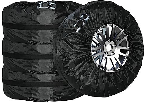 Reifendeckel 1pc ~ 4 stücke 13-20 zoll wasserdichte Auto Rad Abdeckung Reifen Abdeckungen Sonne Schutz for Auto Auto camper Einstellbare Auto Reifen Abdeckungen(A 4pcs L 16-20inch)