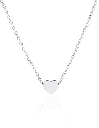Caratas Herzkette Halskette Damen Gold & Silber & Rosegold | Kette mit Herz Anhänger in Gold 18K Vergoldet, Silber oder Rosegold | Antiallergischer Schmuck Geschenk für Damen Mädchen Liebe