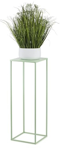 HowHomely Blumenständer Metall Grünblau 70 cm Hoch - Solider und Robuster Blumenhocker Metall - Pflanzenständer für die Dekoration in Wohnzimmer Schlafzimmer oder Büro