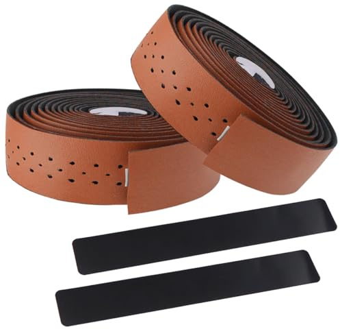 MOCNT Nastro per Manubrio Bicicletta PU Nastro Manubrio per Bici Adesivo Cycling Nastro Manubrio da Corsa Antiscivolo Assorbente Urti Traspirante Ciclismo Nastri Marrone
