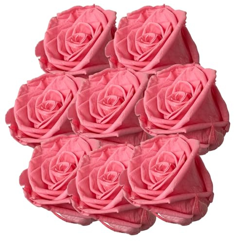your castle Infinity Rosen | Ewige Rose |8 Stück gefriergetrocknete Rosen in Dunkelrosa | Konservierte echte Blumen, die nie verwelken | Deko | Tischdeko