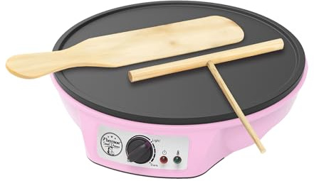 Bestron ASW602PBS Crêpes-Maschine, legierter Stahl, Rosa