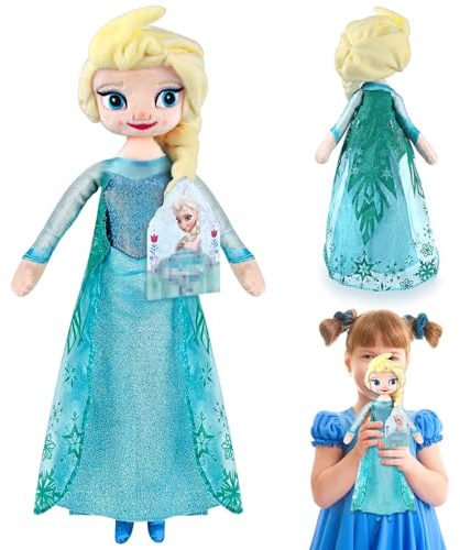 Huanmin Elsa (Frozen) Kuscheltier, Eiskönigin Puppe 40cm, Cartoon Plüschtier, Geschenk für Kinder & Sammler
