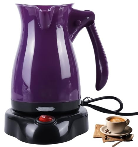 Behogan Caffettiera elettrica, 500 ml, 500 W, caffettiera elettrica turca, caffettiera elettrica, caffettiera turca, caffettiera elettrica per casa, ufficio, mocca, tè, viaggi