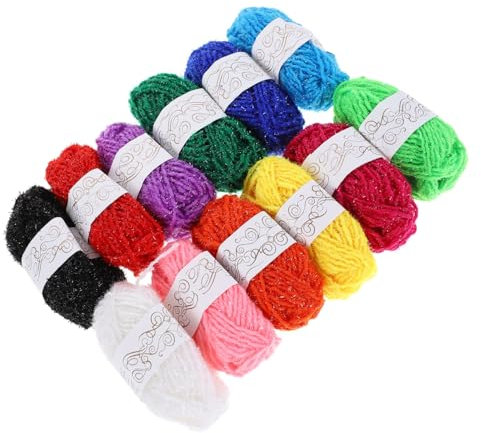 NUOBESTY 12pcs Yarn Balls for Boys and Girls DIY Craft Portable Knitting and Crochet Yarns for School Projects and Home Crafts