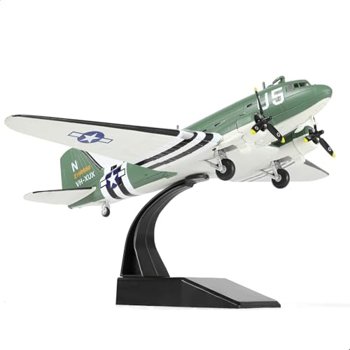 SEBUNAS 1:100 Scale Douglas C-47 Skytrain Militär Transportflugzeug Modell Dakota WWll Hump Route Transportflugzeug Militär Metall Druckguss Flugzeug Modellbausatz für Erwachsene Sammlung und Geschenk