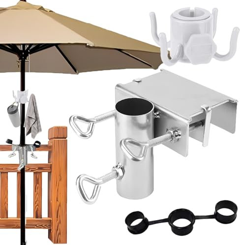 YANXINKE Supporto Ombrellone Balcone, Pied de Parasol Balcon, Morsetto da Giardino per Ombrelloni, Supporto Ombrellone, Supporto per Ombrellone Ringhiera, Clip per Ombrelloni da Esterno