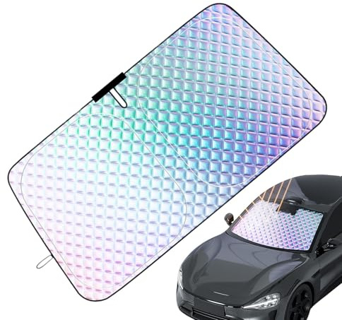 Sonnenschutz Auto Frontscheibe, Frontscheibenabdeckung Innen, Sonnenschutz Auto Frontscheibe Innen, Windschutzscheibe Für Sommer Selbsthaftend UV Hitzeschutz Plane Faltbar