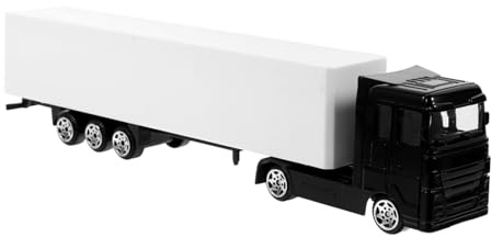 BCOATH Mini Container Truck Model for Alloy Truck Educational Friction Play Vehicle for Sandbox Scene Decoration Black