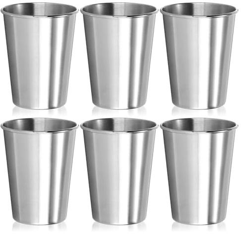 Wilhelm Sell® 6x Edelstahl-Trinkbecher 300 ml, stapelbare Becher