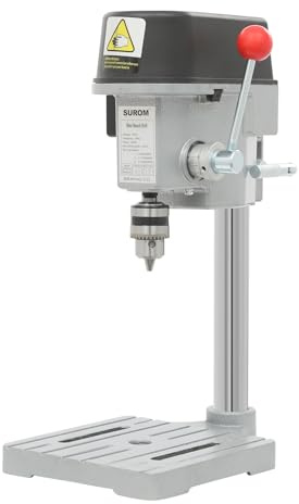 Trapano da Banco 25mm Max Trapano a Colonna Regolabile in Profondità di Perforazione 3 Livelli di Velocità (1.0-8.000 Giri/Min, 2.0-11.000 Giri/Min, 3.0-16.000 Giri/Min) Trapano a Colonna Portatile