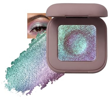 Jutqut Glitzer Chamäleon Lidschatten-Grün Blau Metallic Eyeshadow,#02