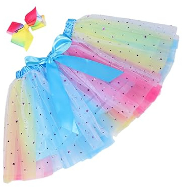 Abaodam Robe Tutu Fête Anniversaire Fille avec Nœud et Serre- Costume Danse Ballet Princesse pour Garçon Fille Ensemble Confortable et Élégant pour Déguisement Halloween