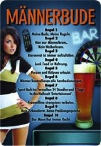 Männerbude Blechschild 20x30 cm Schild Sign Blechschilder Bauer Bier