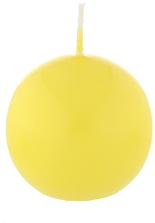 Bougie boule Citron 10 cm, 4 bougies, Bougie ronde