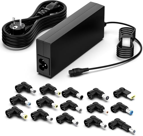 SUNYDEAL 100W Chargeur Universel pour Ordinateur Portable–Compatible avec HP, ASUS, Lenovo, Dell, Acer, Toshiba, Sony, Samsung – 20 V 5 A Max., 15 Ports (sans USB-C)