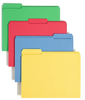 Smead filmapp, förstärkt 1/3-klippt flik, brevstorlek, blandade färger, 12 per paket (11641)