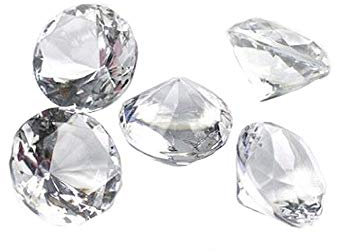 Deko-Streuschmuck 50 Deko-Diamanten ˜ 20 mm naturtransparente klare Kristall-Tischdekoration für Hochzeit/Taufe