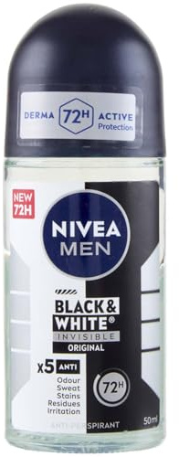 Nivea Men Deodorante, Invisible For Black & White Deo Roll-On - 160 g