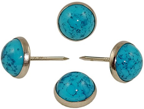 Decotacks® 7/16 Marble Design Upholstery Nails Sofa Tacks 25 PCS/Pack DWM (Turquoise)