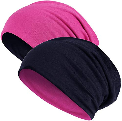 Hatstar Wende-Beanie für Damen & Herren, einfarbig oder zweifarbig, Outdoor Slouch Beanie, Fahrradmütze aus Baumwoll-Mix, One Size, atmungsaktive Laufmütze, Bequeme Übergangsmütze für Sommer