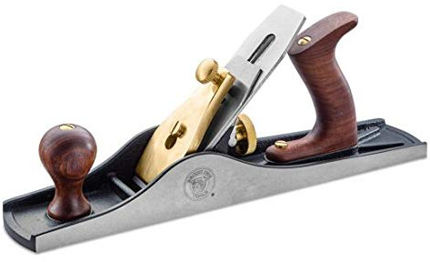 Rockler Bench Dog No. 5 Jack Plane – Premium Hand Plane for Woodworking, Flattening & Smoothing – Ductile Cast Iron Body, Brass Fittings, Sapele Handles – Precision Wood Planer Hand Tool