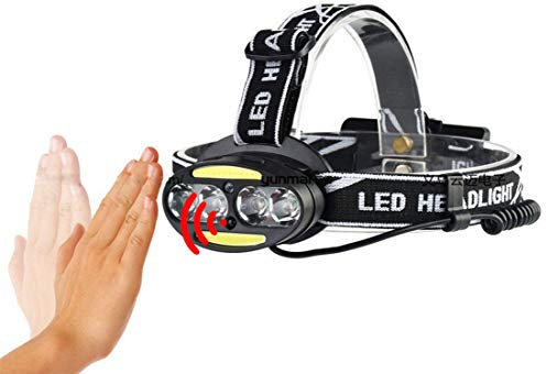 KUANDARMX LED Linterna LáMPARA Frontal Cabeza LED de Bicicleta/Bici lámpara Luz LED Frontal para Manillar de Bicicleta Bicicletas para Casco, Pesca,Senderismo, Bicicleta, Camping y Caza, Black