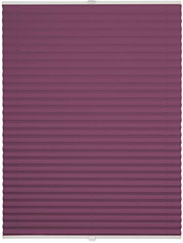 ondeco Plissee ohne Bohren mit Klemmträger, Sonnenschutz für Fenster innen, Jalousien Fenster ohne Bohren Blickdicht, Faltrollo Sichtschutz für Tür Fensterrahmen, Rollo Lila 40x130 cm