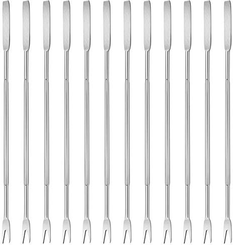 XYDZ Attrezzi per Frutti di Mare Set, 12PCS Frutti di Mare Forcelle Forchetta per Aragosta o Granchio Mandorle, in Acciaio Inox