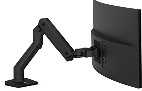 Ergotron - Bras HX HD : Support Mono-écran, pour moniteurs jusqu'à 49 Pouces, 9,1-19,1kg, VESA – Pivot Standard, Noir Mat. (45-475-224)