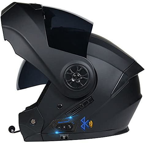 CNNGU Casco De Moto Modular Bluetooth Integrado, ECE Homologado, con Doble Visera Cascos De Motocicleta, Transpirable Y Cómodo, para Adultos, Mujeres Y Hombres.