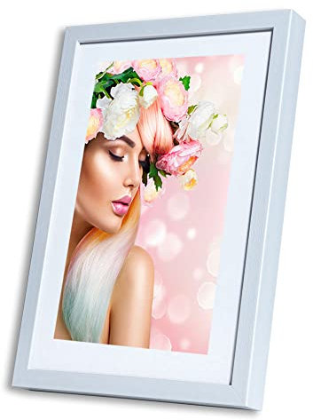 IDEAL TREND KS15 Bilderrahmen Lifestyle Foto Rahmen Collage Wanddeko Poster Holzoptik: Farbe: Weiss | Format: 40x50