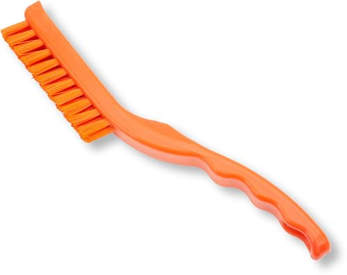 SPARTA Detail Brush Set - Grout & Crevice Brushes with Hanging Hole for Bathroom, Kitchens & Countertop, Plastic, 9 Inches, Orange