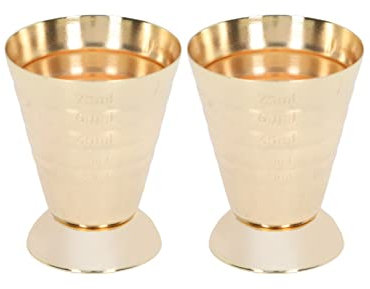 Jiggers de mesure en acier inoxydable, Jigger gradué Cocktail Jigger Tasse à mesurer Coupe graduée Jigger à barre graduée pour liquide sec(Or)