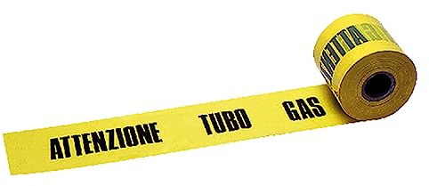 1PEZZO NASTRO SEGNALETICO per tubo gas - giallo