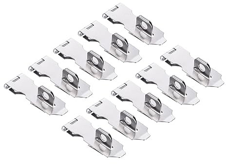 QUARKZMAN 2.7 Puerta Aldaba Cierre x 10uds Metal Seguridad Candado Cierre Aldaba Bloqueo Pestillo para Puerta Cobertizo Puerta, [Plateado Tono]