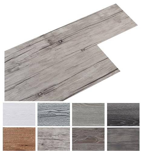 INMOZATA 5,02 m²/36 piastrelle in PVC, autoadesive, per pavimenti in vinile, laminato, 91,5 x 15,2 cm, spessore 2 mm, antiscivolo, impermeabile, tagliabile (marrone chiaro)