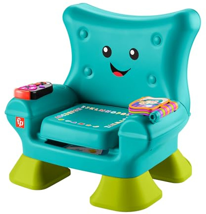 Fisher-Price - La Poltroncina di Cagnolino, sedile interattivo con 120 canzoni, luci, suoni e frasi per l'apprendimento, versione Italiano +ES+IN+PT, giocattolo per bambini, 12+ mesi, HYR96