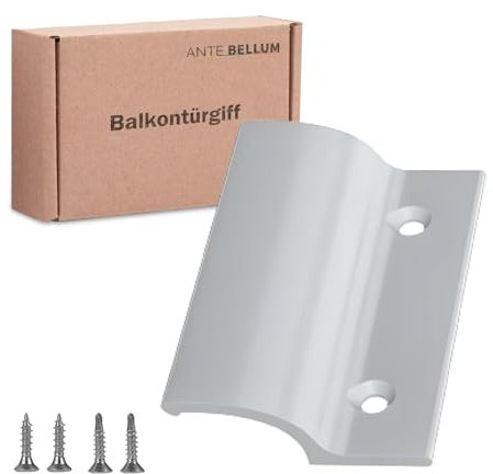 Ante bellum Balkontürgriff – Strapazierfähig Türgriff für Außen mit Abdeckkappe, Wetterbeständig, Kunststoffgriff für Balkon-, Terrassen- und Fliegengittertüren, Einfache Montage (Verkehrsweiß)