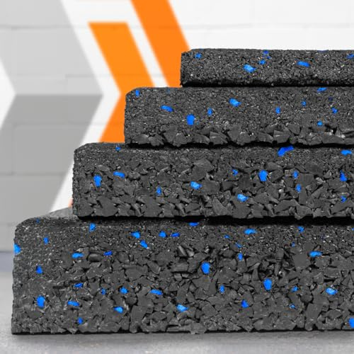 METIS Non-Slip Gym Flooring Tiles | 1m x 1m Recycled Rubber Mats for Superior Gym Protection – Available in Blue, Black or Grey [Individual Mats & Pallets] (Blue, 15mm [1x Mat])