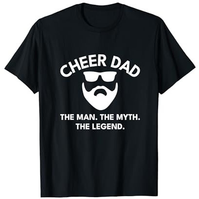 Cheer Dad Cheerleading the Man the Myth the Legend Bearded T-Shirt