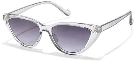 Glistenz Damen Sonnenbrille, Retro Cateye, UV400 Schutz (Grau)